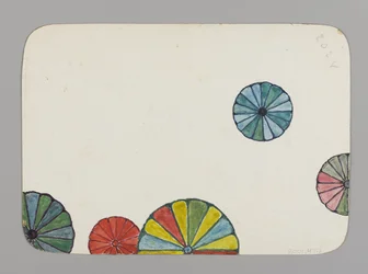 Pequeña tarjeta decorada con crisantemos estilizados (verso), c.1880