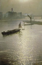 Desde el Puente de Waterloo: El sol atravesando la niebla, c.1924