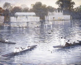 Tarde de domingo, botes en el Támesis en Henley, 1924