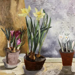 Crocus y narcisos en macetas. Pintura de Christopher Wood (1901-1930) Colección particular.