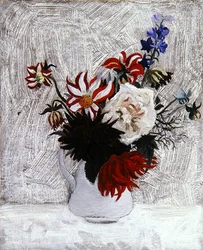 Dalias y espuela de caballero