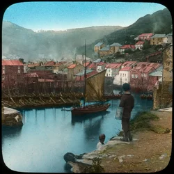 Polperro, Cornualles, finales del siglo XIX o principios del siglo XX