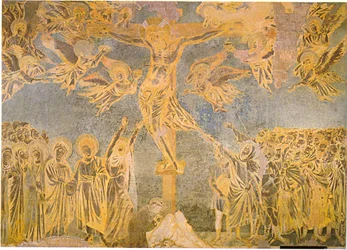 crucifixión en el transepto izquierdo