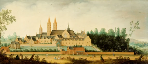 Vista de la abadía de Egmond-Binnen, c.1638 (óleo sobre tabla)
