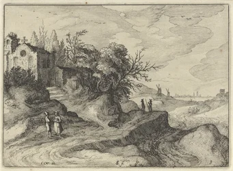 Capilla en una sinuosa carretera rural
Paisajes holandeses (título de la serie)
Amaeniores Aliquot Regiunculae (título de la serie en el objeto)