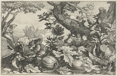 Paisaje con calabazas y carbón. Paisajes con fincas (título de la serie)