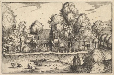 Un estanque, lámina 18 de Regiunculae et Villae Aliquot Ducatus Brabantiae, ca. 1610