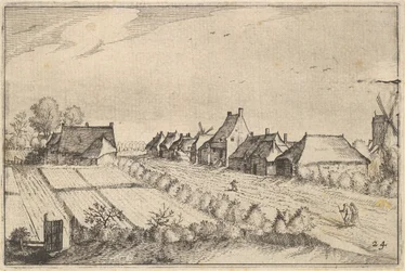 Campos y un camino, placa 8 de Regiunculae et Villae Aliquot Ducatus Brabantiae, ca. 1610