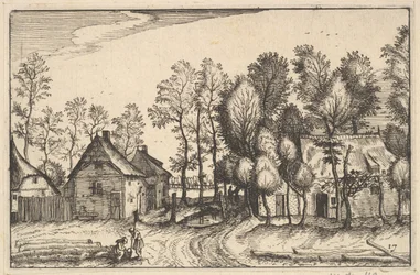 Paisaje con árboles talados, lámina 17 de Regiunculae et Villae Aliquot Ducatus Brabantiae, ca. 1610