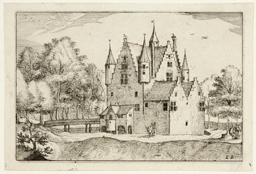 Un castillo, lámina 22 según Cuadros de granjas, casas de campo y aldeas rústicas (Praediorum villarum et rusticarum casularum icones)
