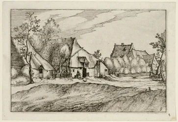 Granjas en una aldea, lámina ocho después de Cuadros de granjas, casas de campo y aldeas rústicas (Praediorum villarum et rusticarum casularum icones)