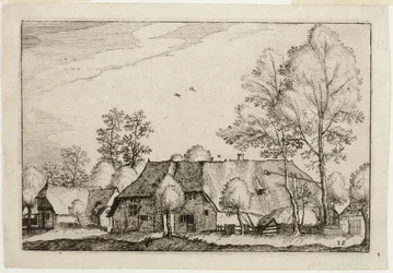 Granja grande, lámina diez después de Cuadros de granjas, casas de campo y aldeas rústicas (Praediorum villarum et rusticarum casularum icones)