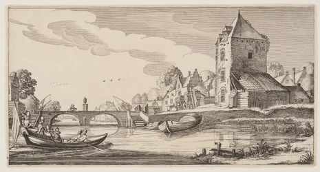 Aldea sobre un río, de Paisajes (Playsante Lantschappen)