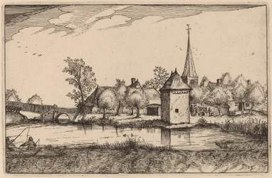 Estanque y un Pueblo
