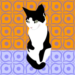 Gato en azulejos marroquíes