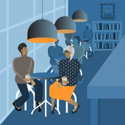 Reunión en la cafetería