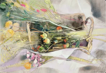 Cesta de flores secas