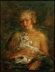 Niña con gato