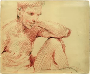 Desnudo masculino sentado