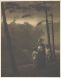 Tarde—Madre y niños