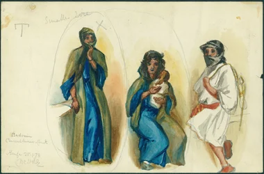Carboneros beduinos, Monte Carmelo, cerca de Haifa, 1873