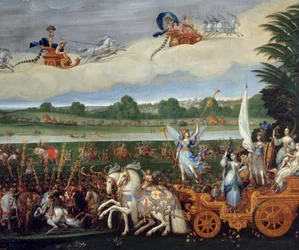 Los cuatro elementos. La Tierra (Detalle a la derecha). Pintura de Claude Deruet