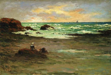 Un rincón de la playa en Concarneau