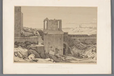Gezicht op de Akropolis van Athene Acrópolis de Atenas (título sobre objeto) Vistas de los sitios más famosos de la antigua Grecia (...) (título de la serie)