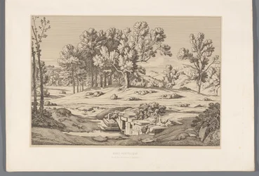 Landschap met gezicht op de berg Pentelikon Monte Pentélico (título sobre el objeto) Vistas de los sitios más famosos de la antigua Grecia (...) (título de la serie)