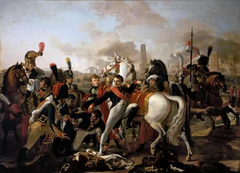 Napoleón herido antes de Ratisbona, 23 de abril de 1809