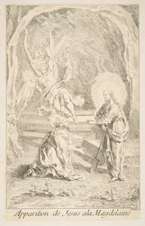 Cristo apareciendo a María Magdalena. Creadores: Claude Gillot, Jacques Gabriel Huquier