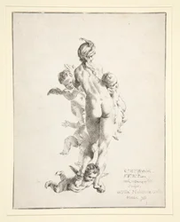 Sin título (desnudo femenino con amorcillos)