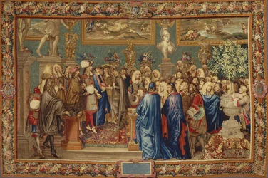 Una audiencia concedida por Luis XIV al Conde de Fuentes en el Louvre, 24 de marzo de 1662, ca. 1730