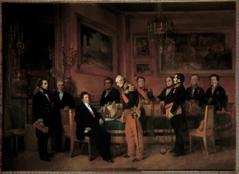 Consejo de Ministros en el Palacio de las Tullerías, el mariscal Soult presenta a Luis Felipe I la ley de regencia el 15 de agosto