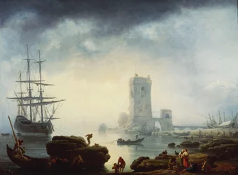 Escena de un puerto mediterráneo: Mañana, 1745