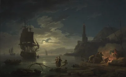 Escena costera a la luz de la luna, 1769