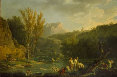Escena de río con bañistas, 1768-1770