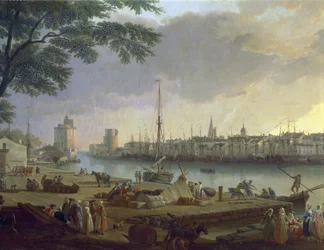 Vista del puerto de La Rochelle Pintura de Joseph Vernet (1714-1789), detalle