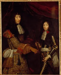 Retrato de Luis II Príncipe de Borbón (Borbón-Condé) (1621-1686) conocido como el Gran Condé y su hijo Enrique Julio Duque de Enghien (1643 - 1709)