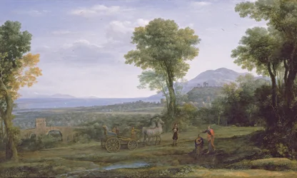 Paisaje con San Felipe bautizando al eunuco