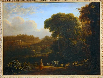 Paysage au soleil couchant - Paisaje con sol poniente ...