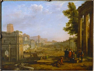 Vue du Campo Vacino - Vista del Campo Vacino, Roma 1636 ...