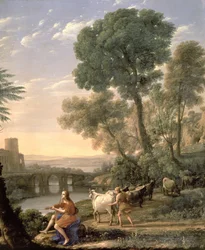 Paisaje con Apolo guardando los rebaños de Admetus