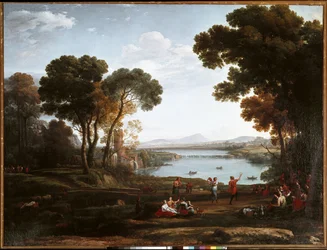 Paisaje con figuras danzantes