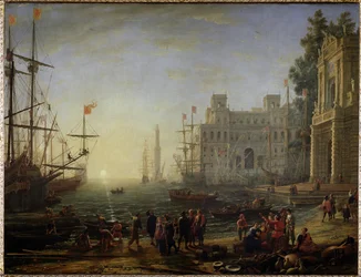 Puerto con una villa Médicis