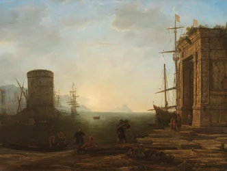 Puerto al amanecer