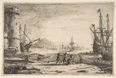 Puerto con una gran torre, ca. 1641