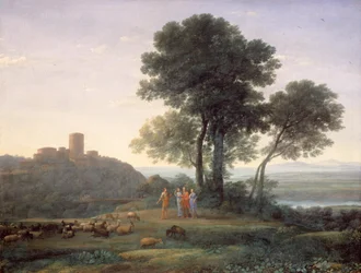 Jacob con Labán y sus hijas