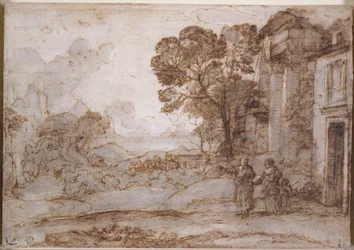 Paisaje con Abraham expulsando a Agar e Ismael