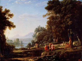 Paisaje con Apolo y Marsias, 1639-1640